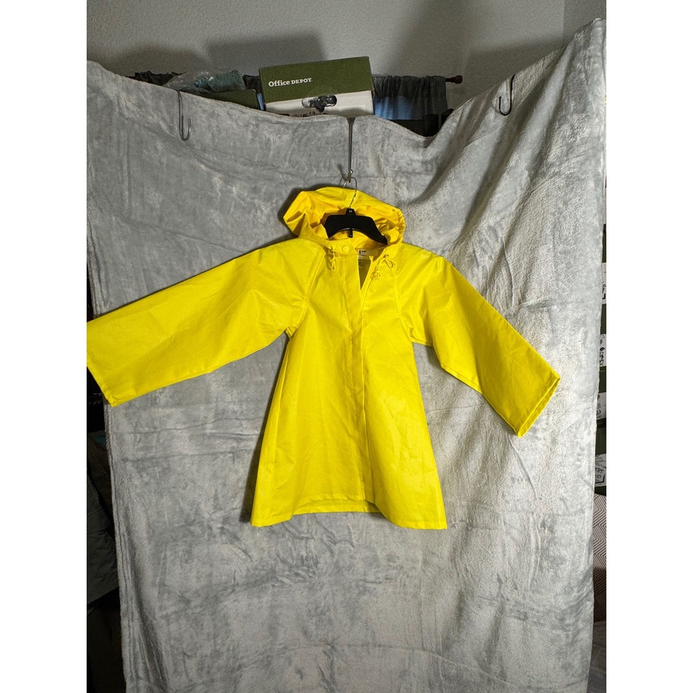 Coraline Yellow Raincoat Kids Medium Hooded Zip Up Rain Jacket costume coat only